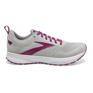 Brooks Revel 5 Road Running Shoes - Womens, Grey/Purple/White | IE-UNE167058